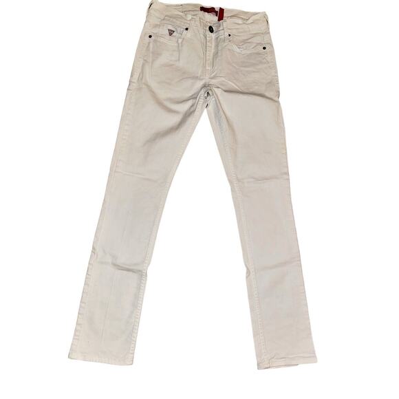 Guess Los Angeles Women Jeans Size 30x32 White Denim‎ Y2K Mid Rise Skinny - Picture 1 of 11